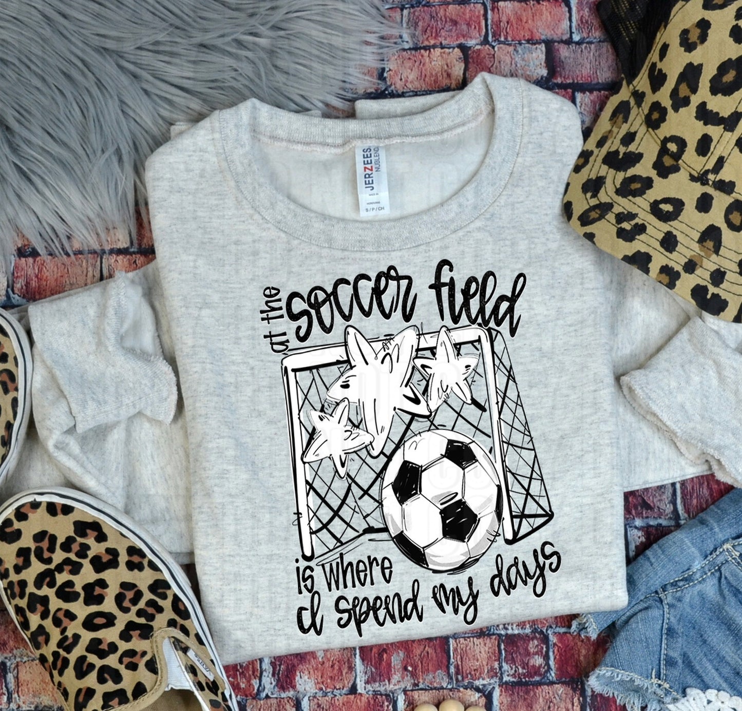 Soccer Field White DTF Transfer