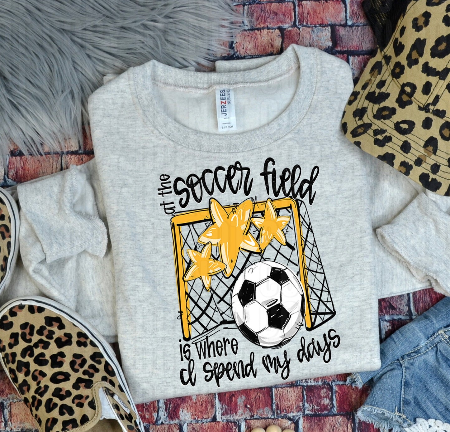 Soccer Field Yellow DTF Transfer