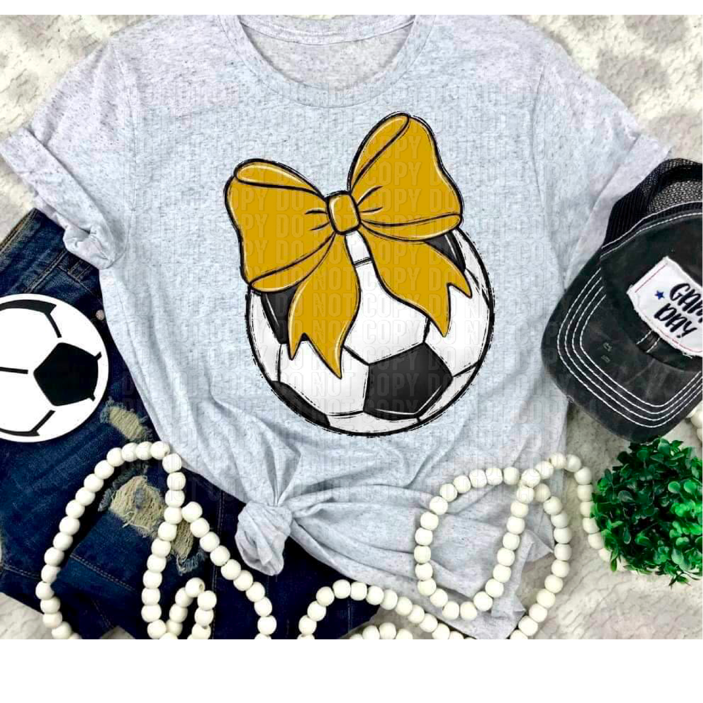 Soccer Gold Bow DTF Transfer