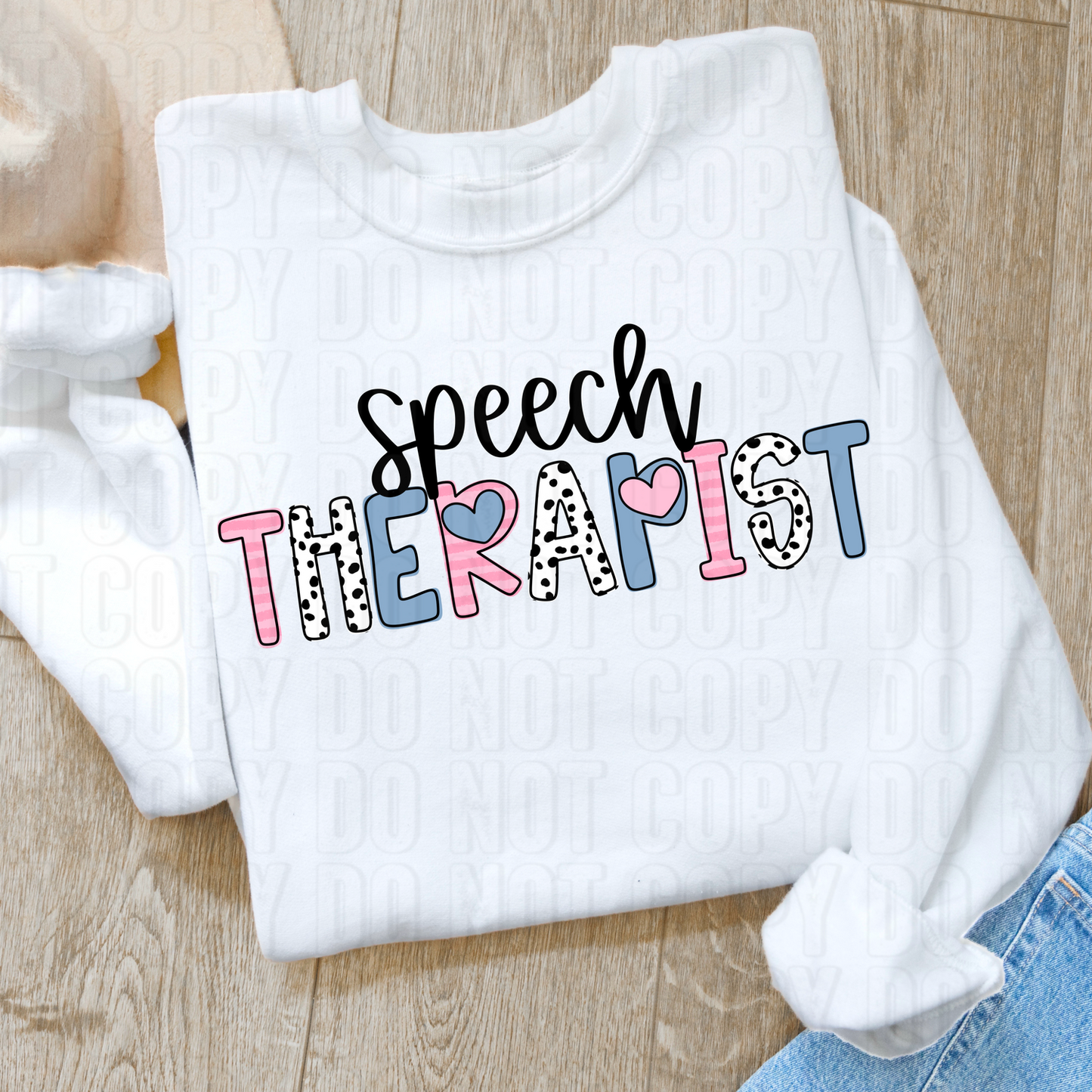 Speech Therapist Hearts DTF Transfer