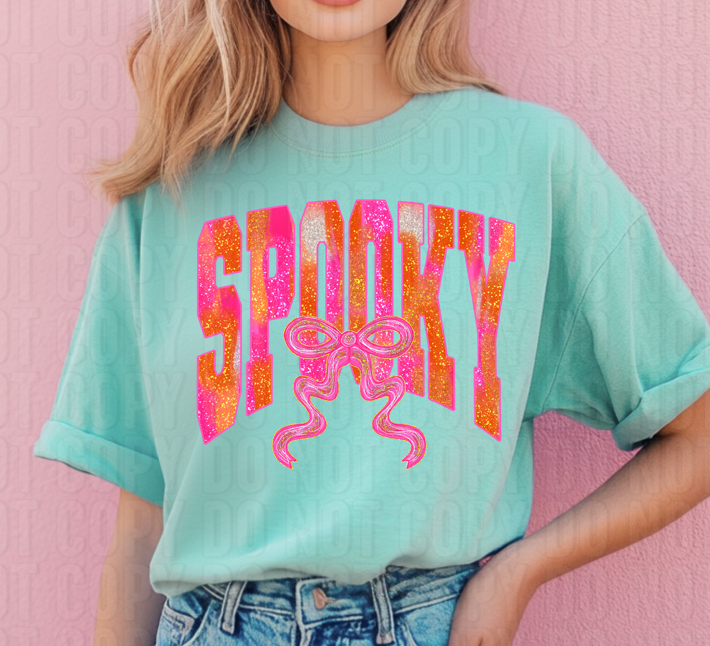 Spooky Pink Coquette Bow DTF Transfer