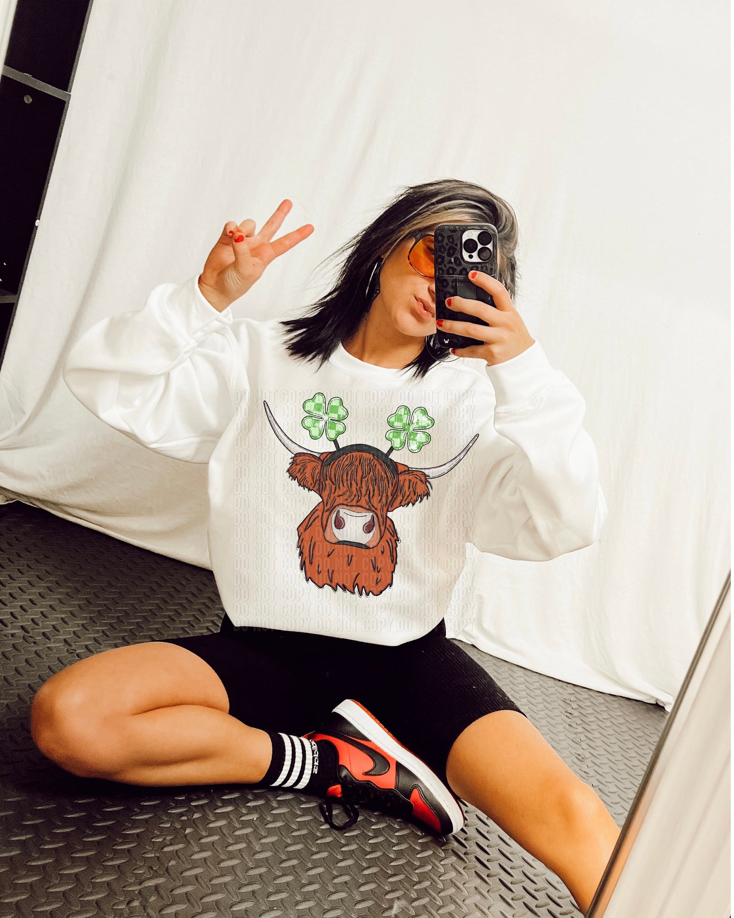 St Patrick's Day Highland Cow DTF Transfer