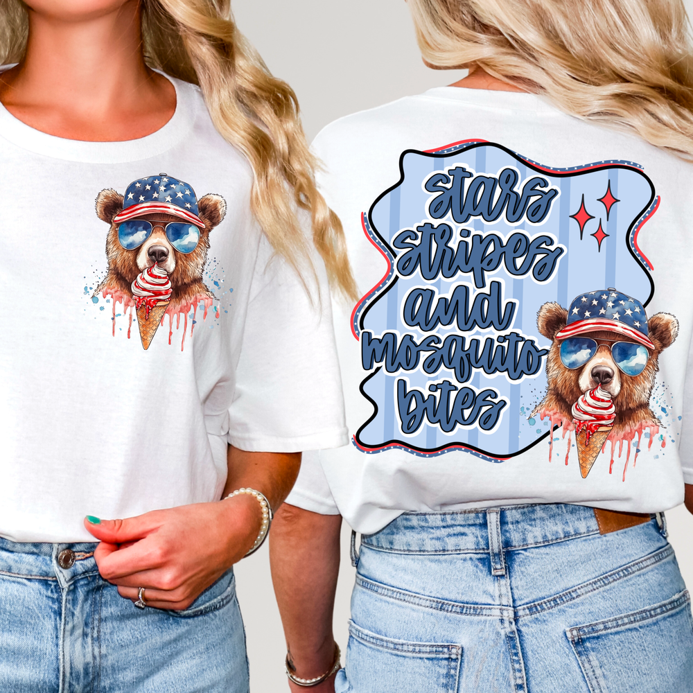 Stars Stripes And Mosquito Bites Front/Back DTF Transfer