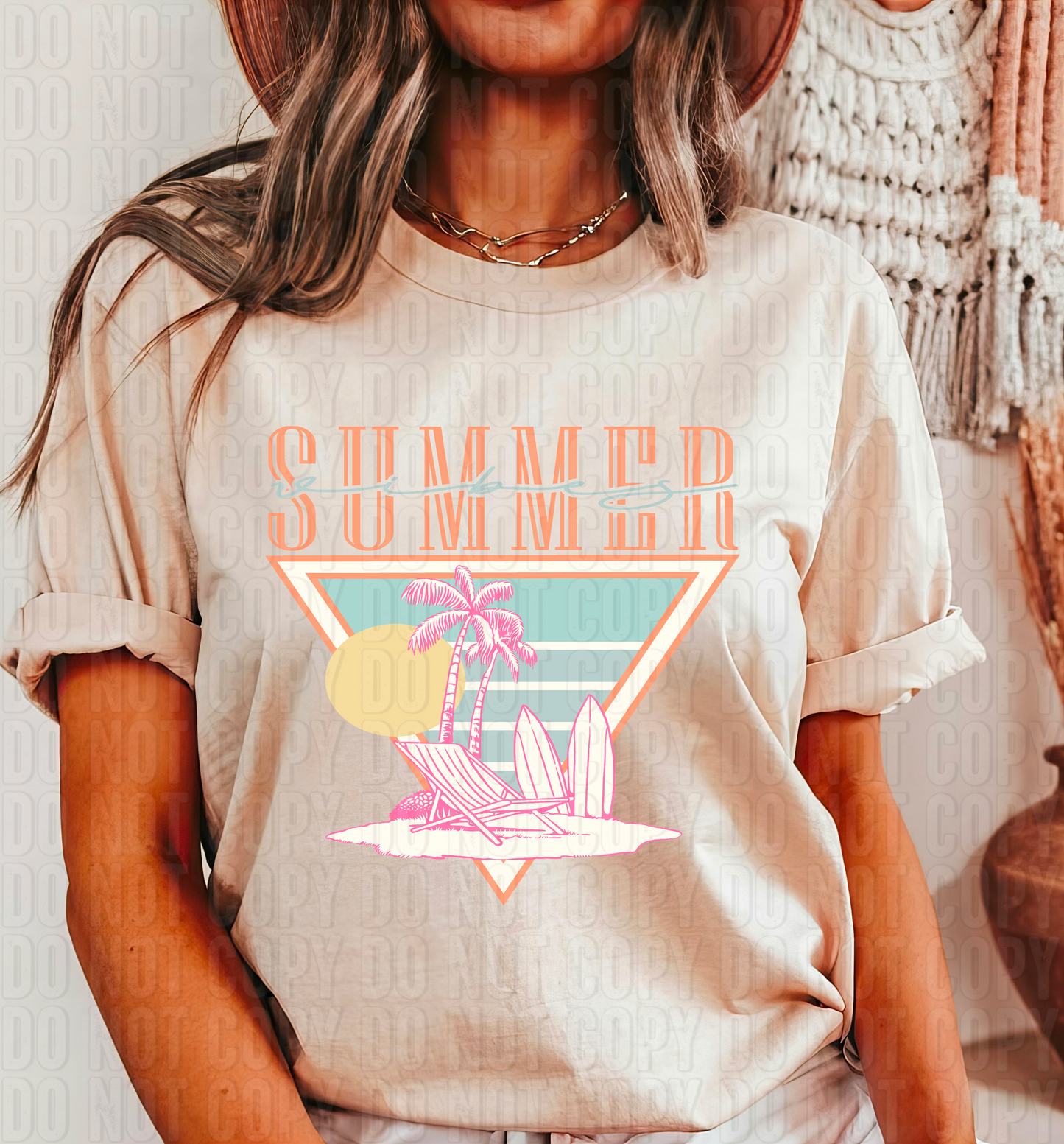 Summer Vibes Diamond Background DTF Transfer