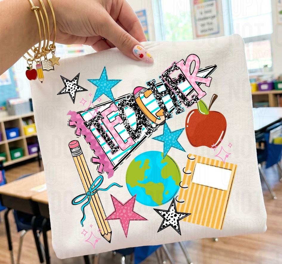 Teacher Back To School Pennant DTF Transfer