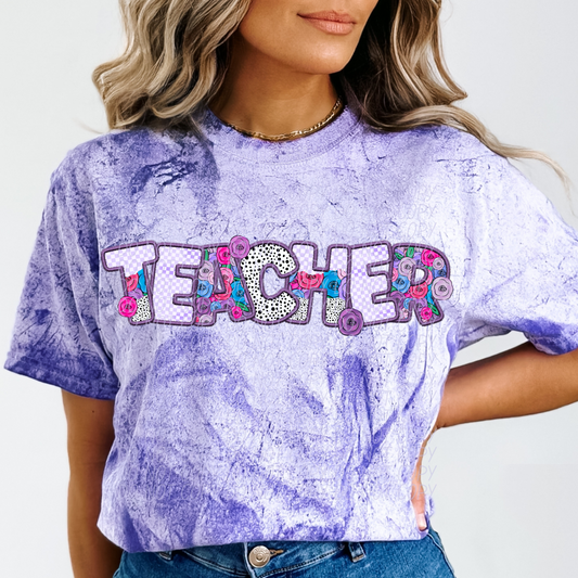 Teacher Pretty In Purple DTF Transfer