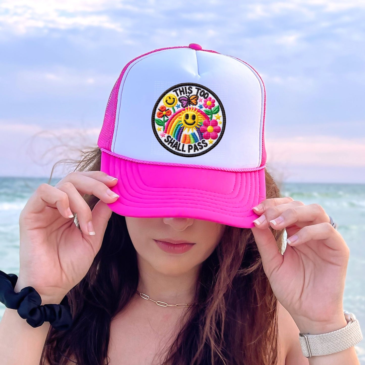 This Too Shall Pass Circle Hat Patch DTF Transfer