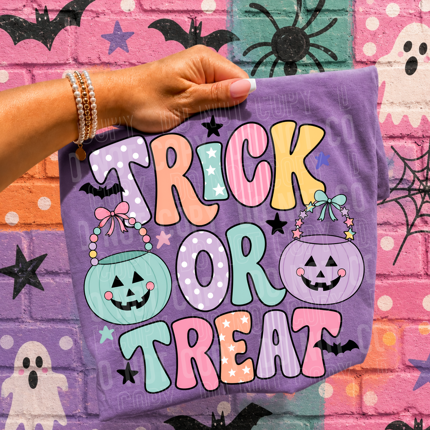 Trick Or Treat Pastel Colors DTF Transfer