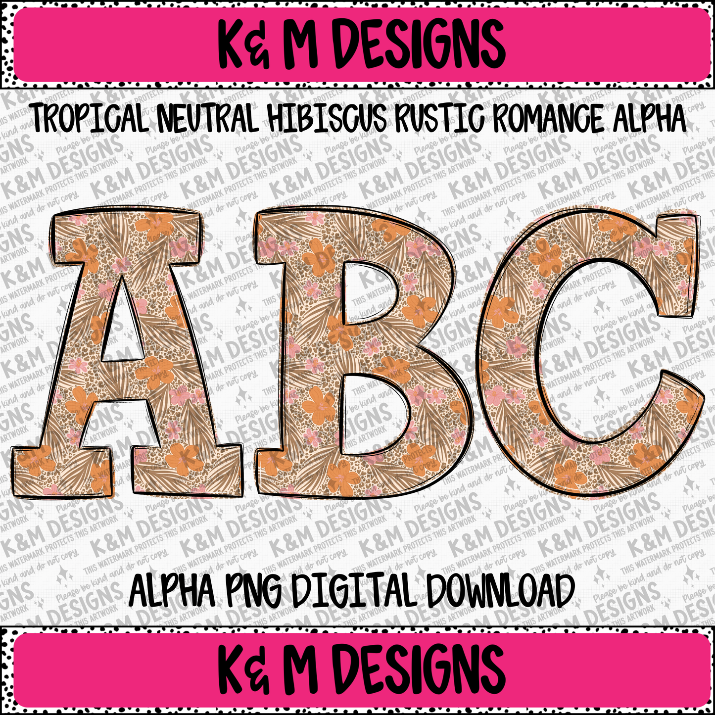 Tropical Neutral Hibiscus Rustic Romance Alpha PNG Set Digital Download