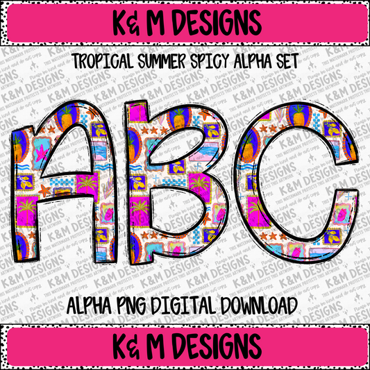 Tropical Summer Spicy Alpha PNG Set Digital Download