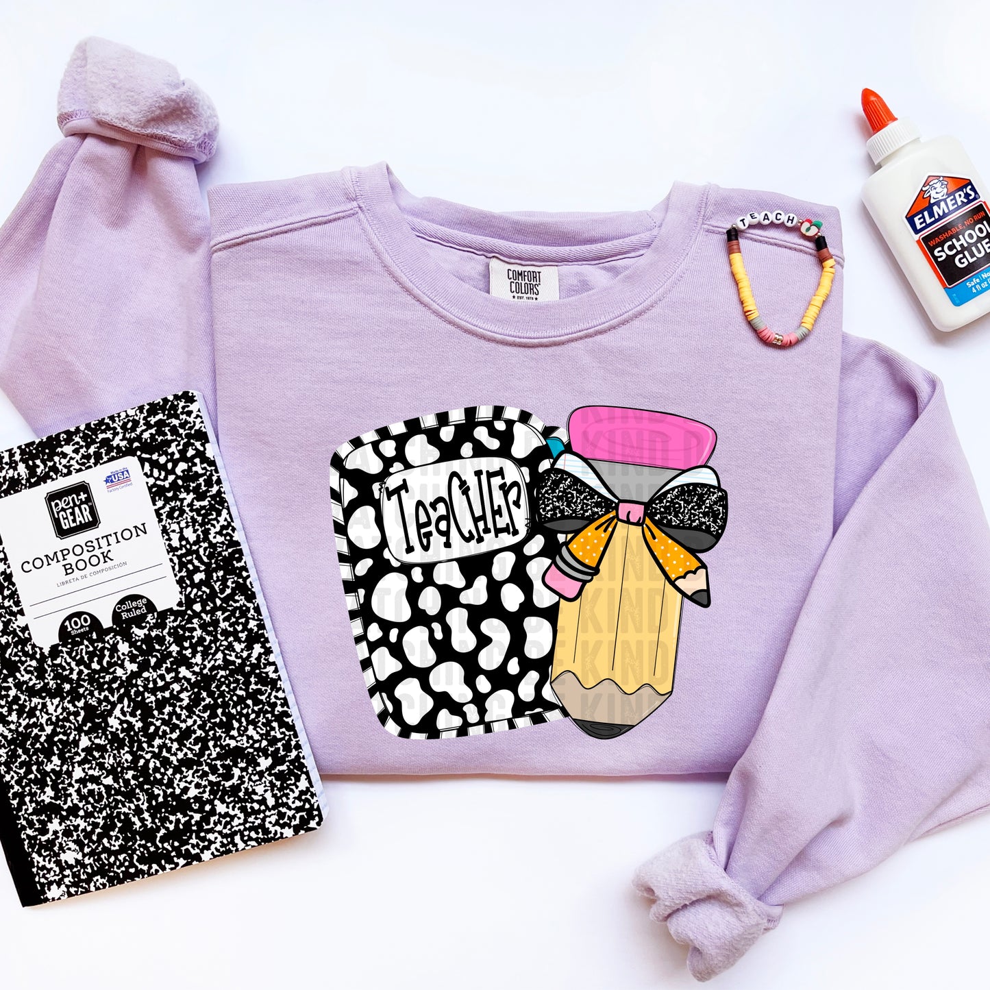 Teacher Leopard Bow Pencil DTF Transfer