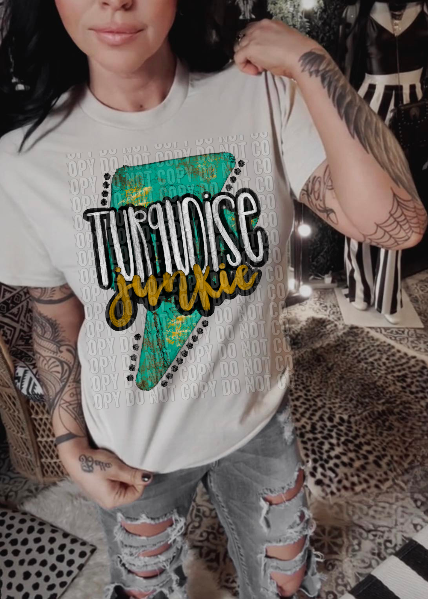 Turquoise Junkie DTF Transfer