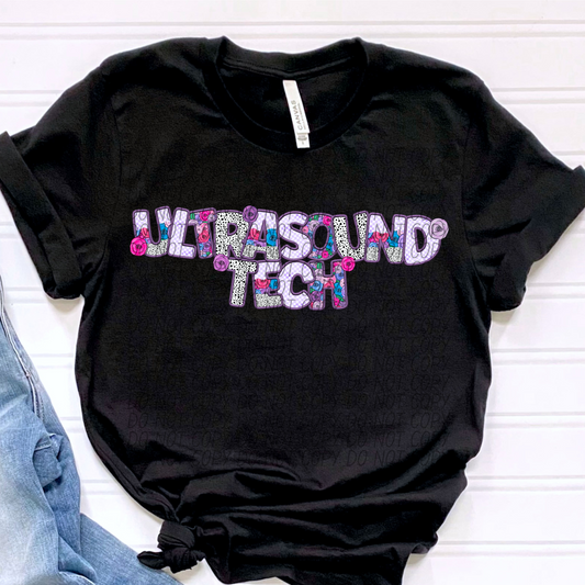 Ultra Sound Tech Pretty In Purple DTF Transfer