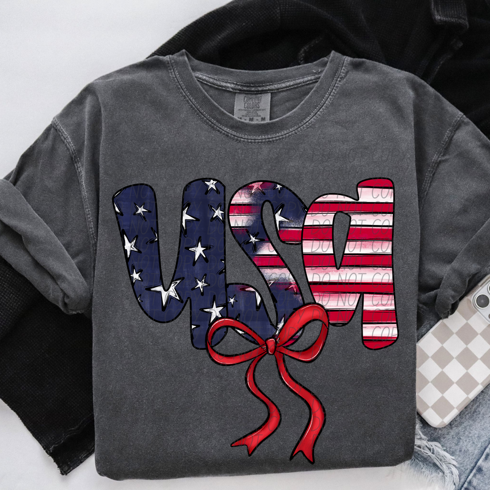 USA Big Bow DTF Transfer