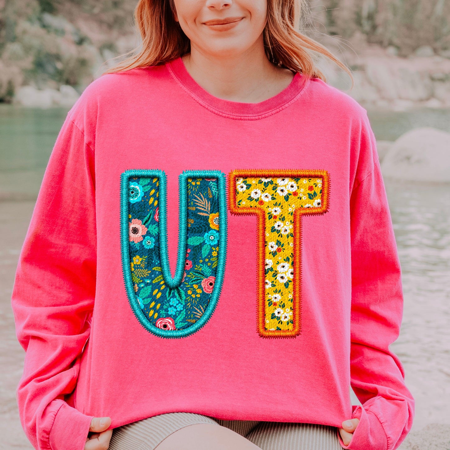 UT Spring Embroidery Faux DTF Transfer