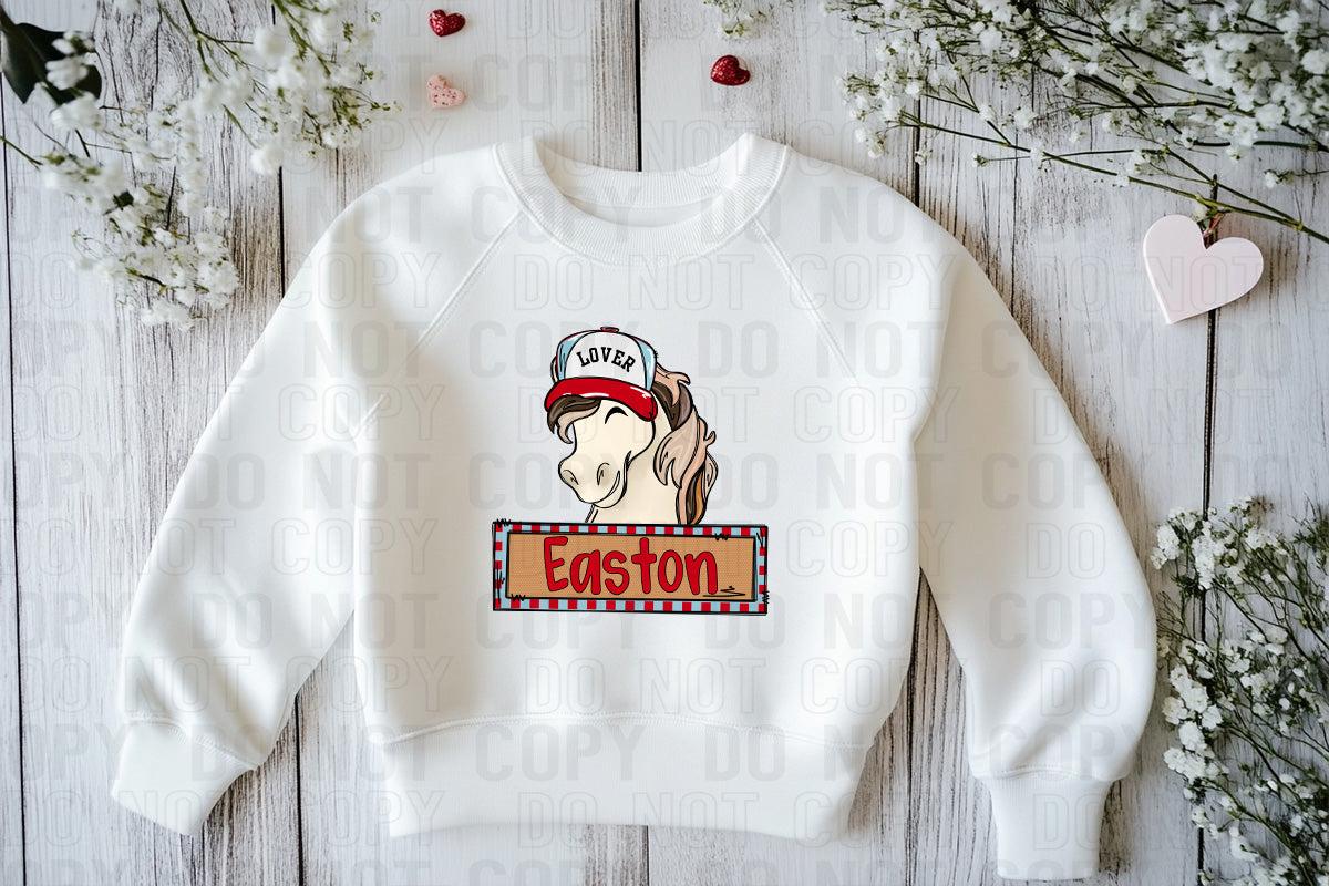 Valentine Horse (Boy) Custom/Name Personalized Name Plate DTF Transfer