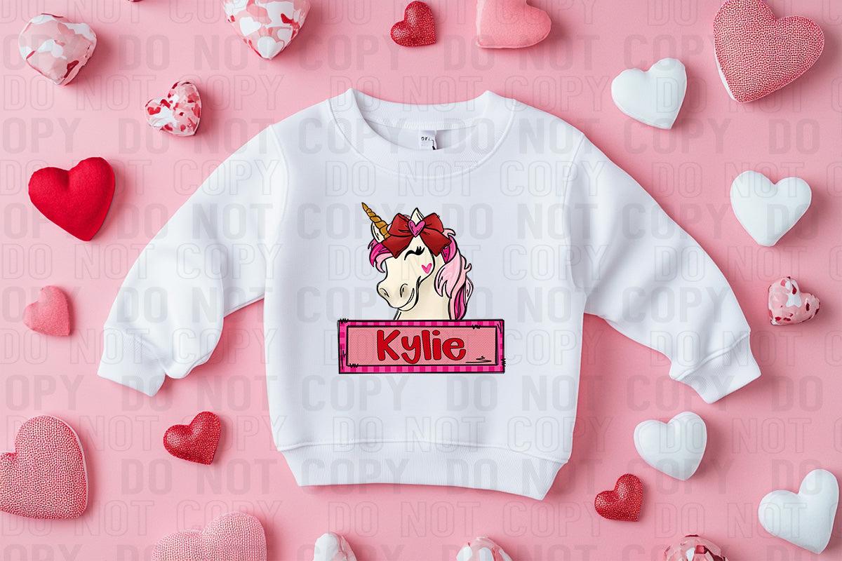 Valentine Horse (Girl) Custom/Name Personalized Name Plate DTF Transfer