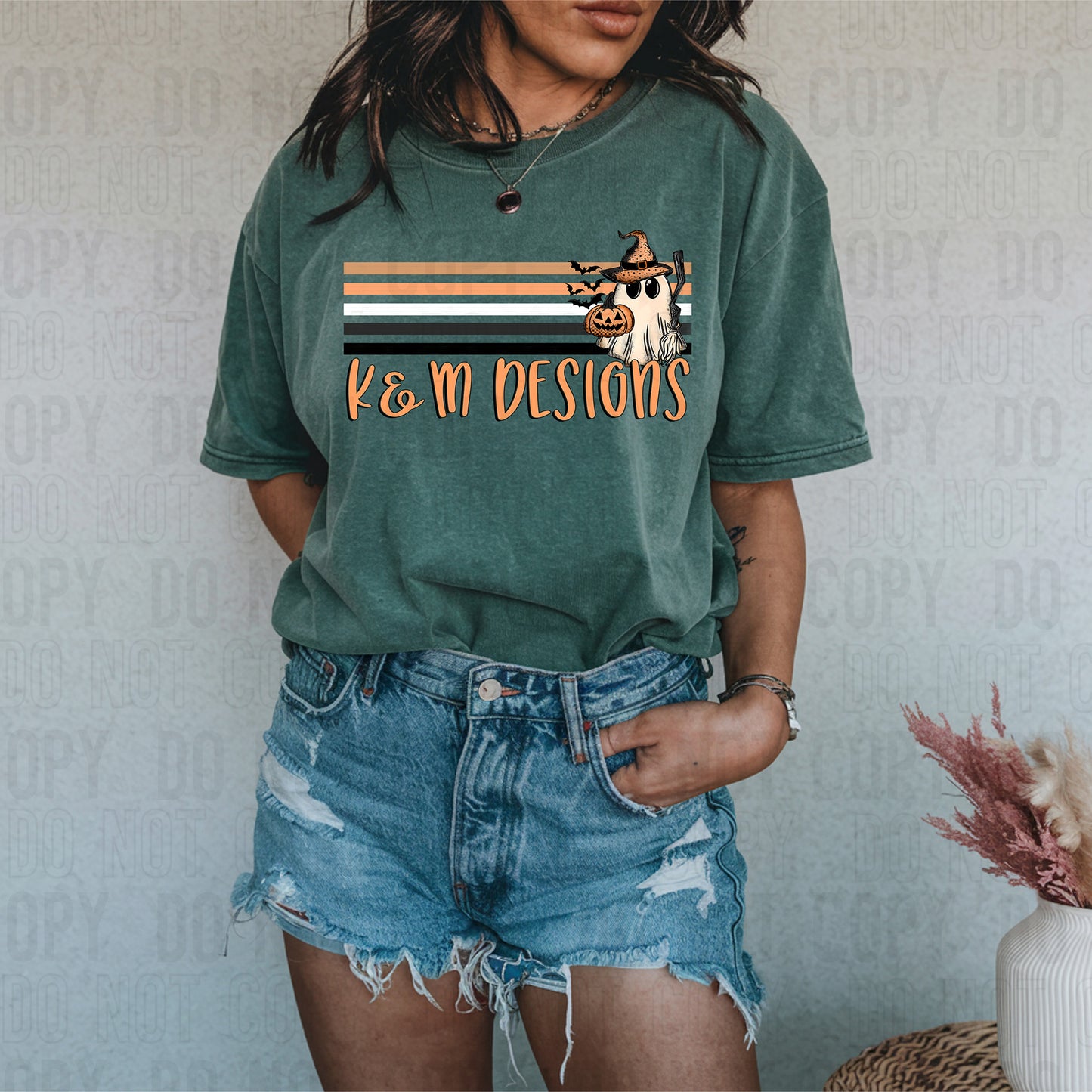 Vintage Ghost Retro Stripe Custom Name DTF Transfer