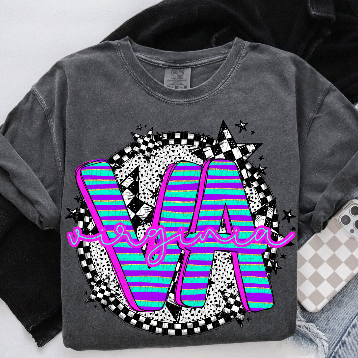 Virginia Spring State Stripes DTF Transfer