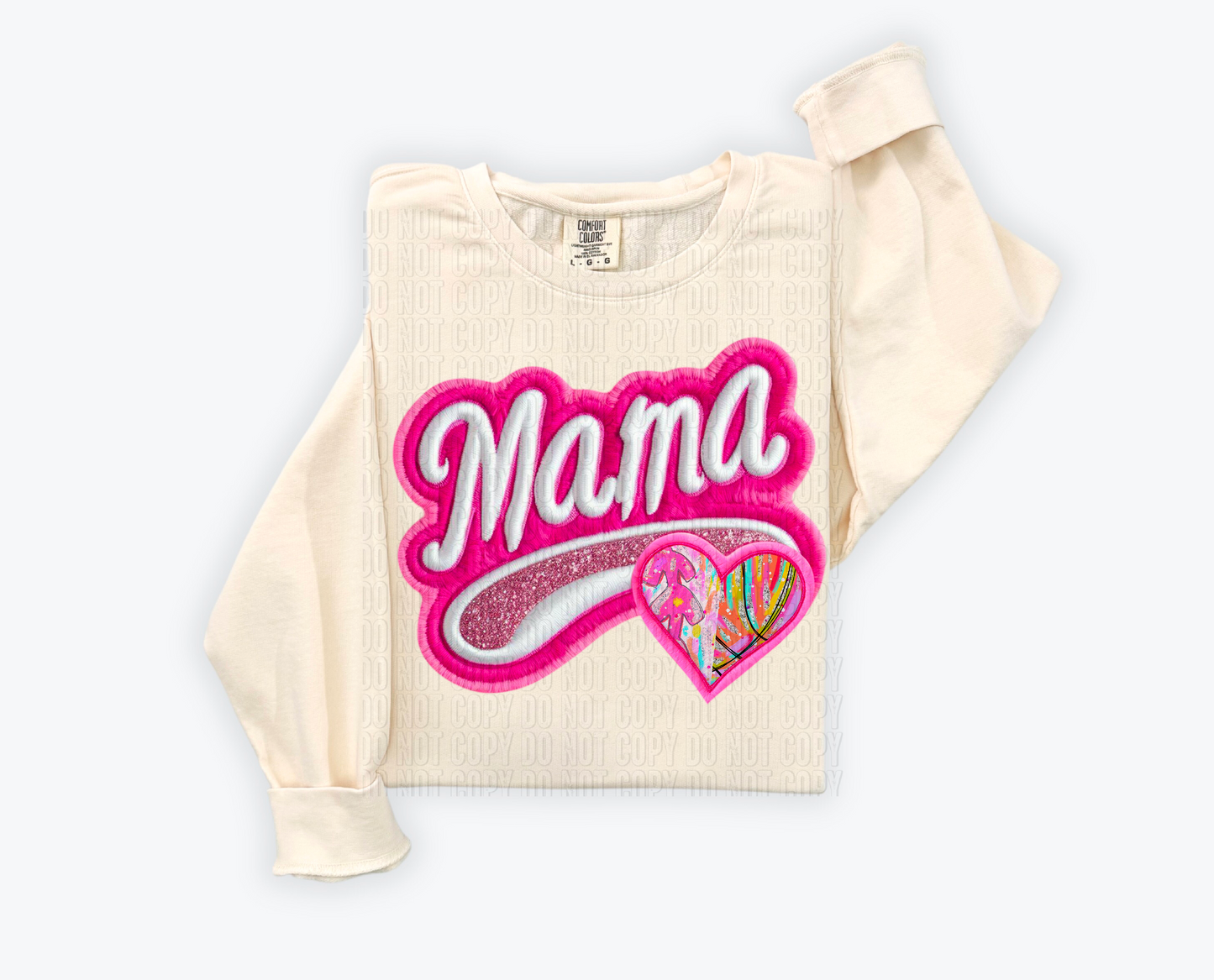 Pink Varsity Mama Baseball/Basketball DTF Transfer