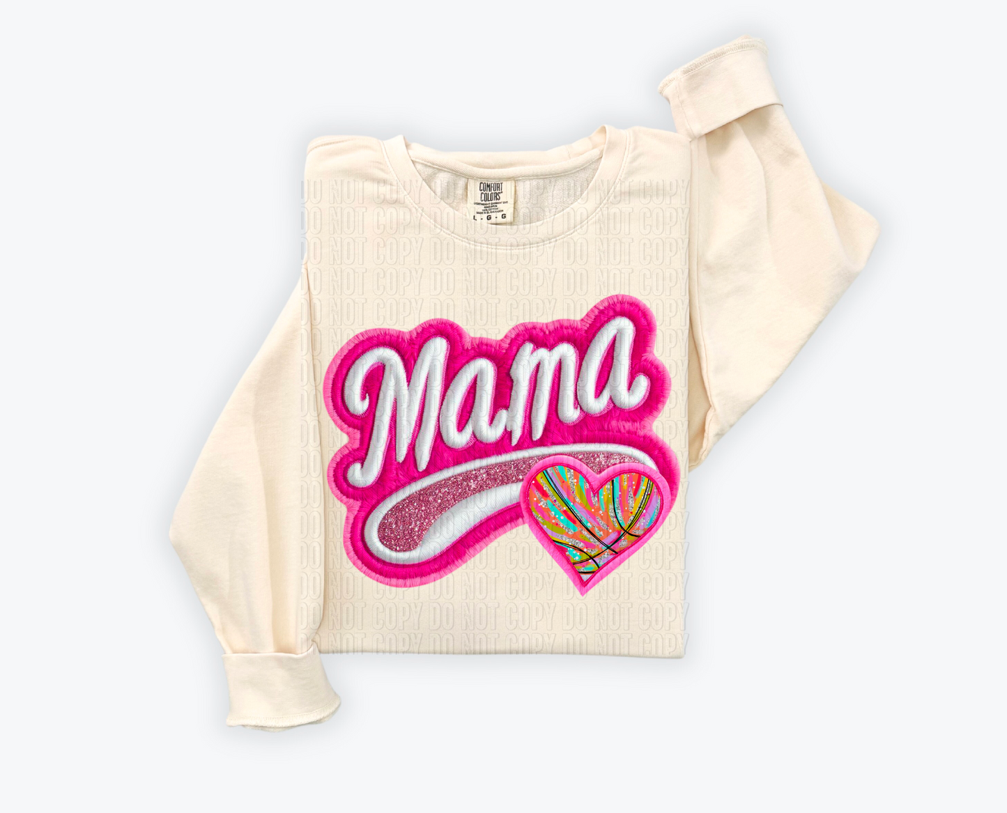 Pink Varsity Mama Basketball DTF Transfer