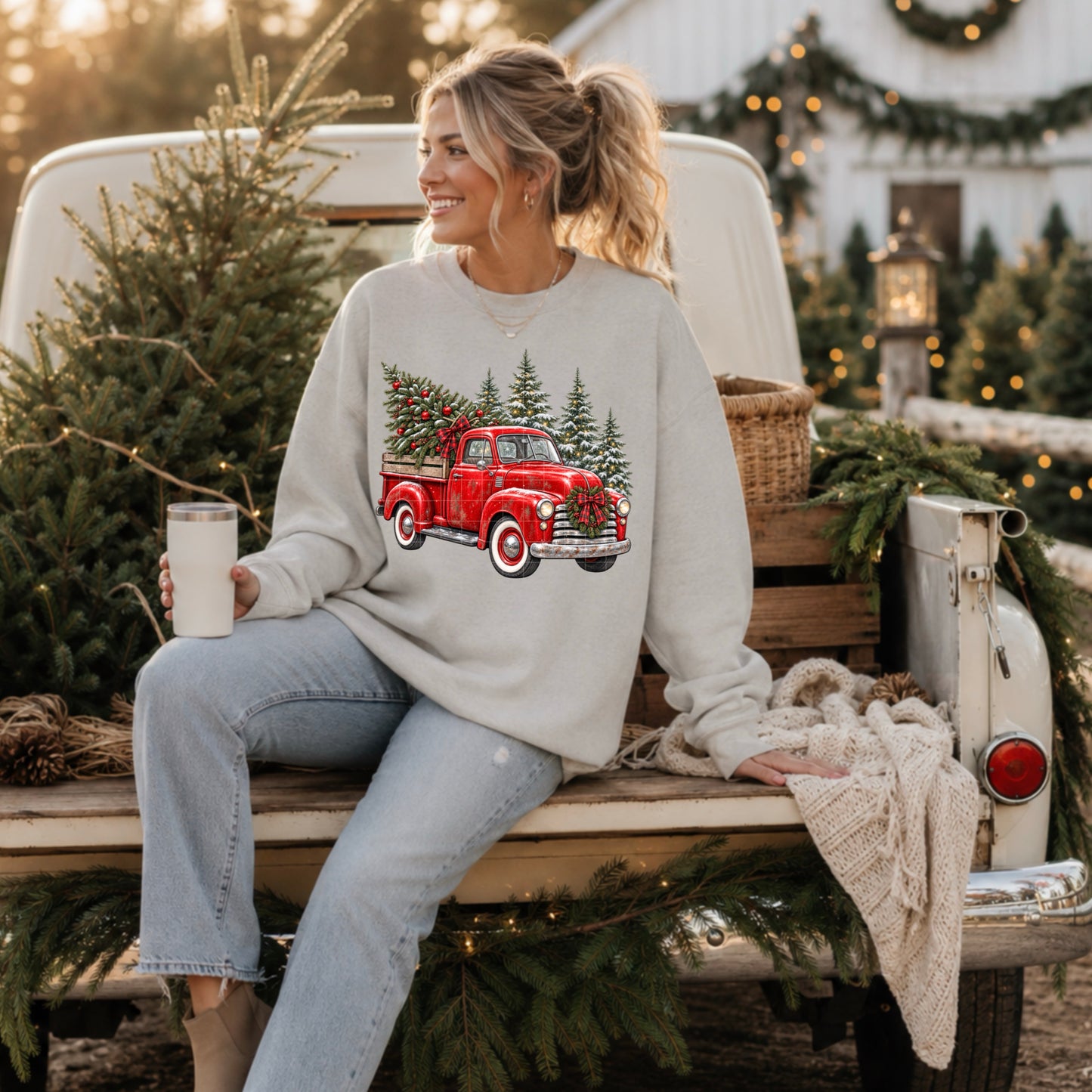 Vintage Christmas Truck DTF Transfer
