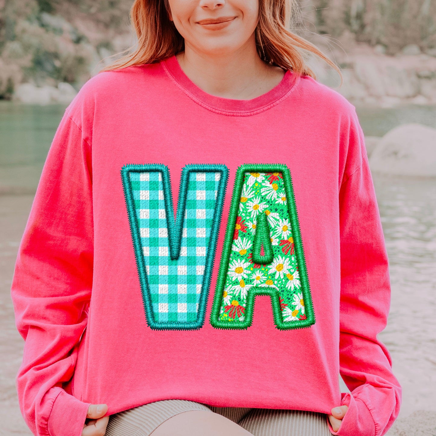 VA Spring Embroidery Faux DTF Transfer