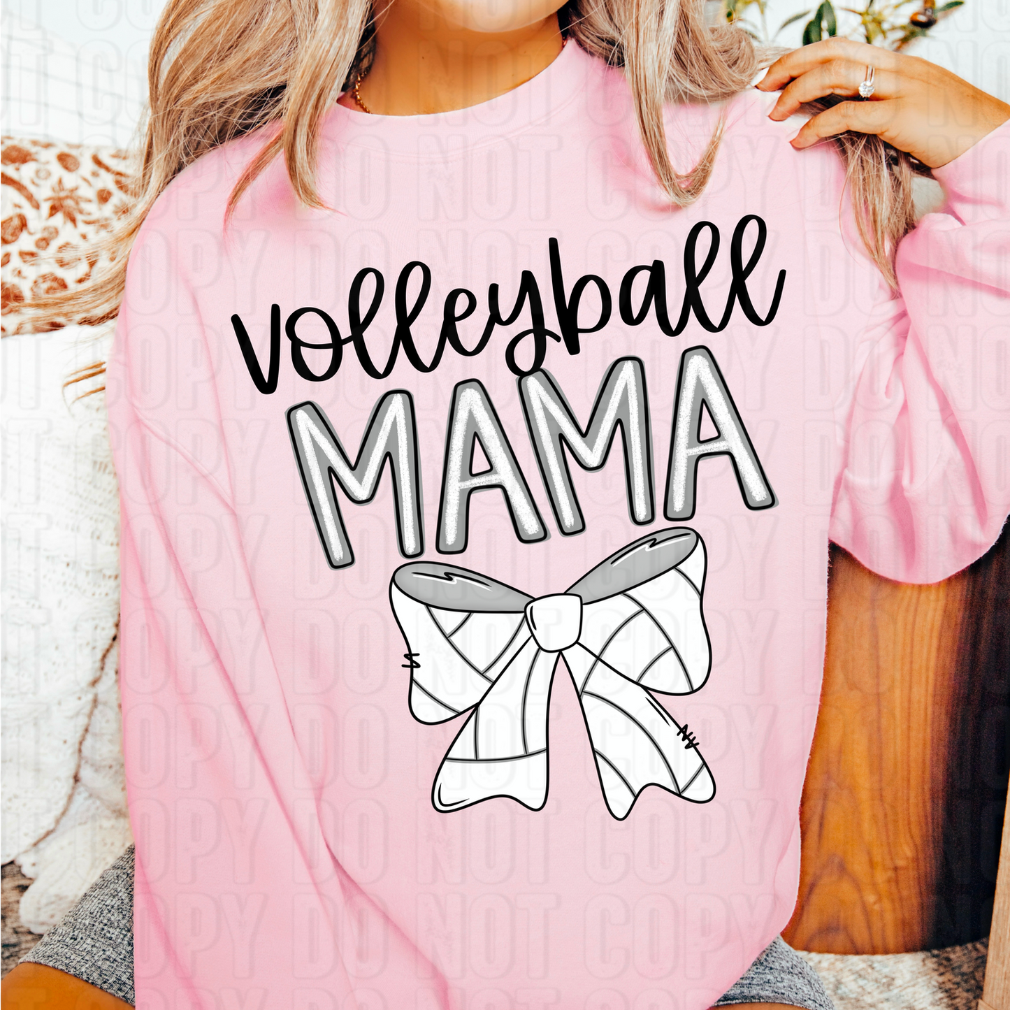 Volleyball Mama Simple Bow DTF Transfer