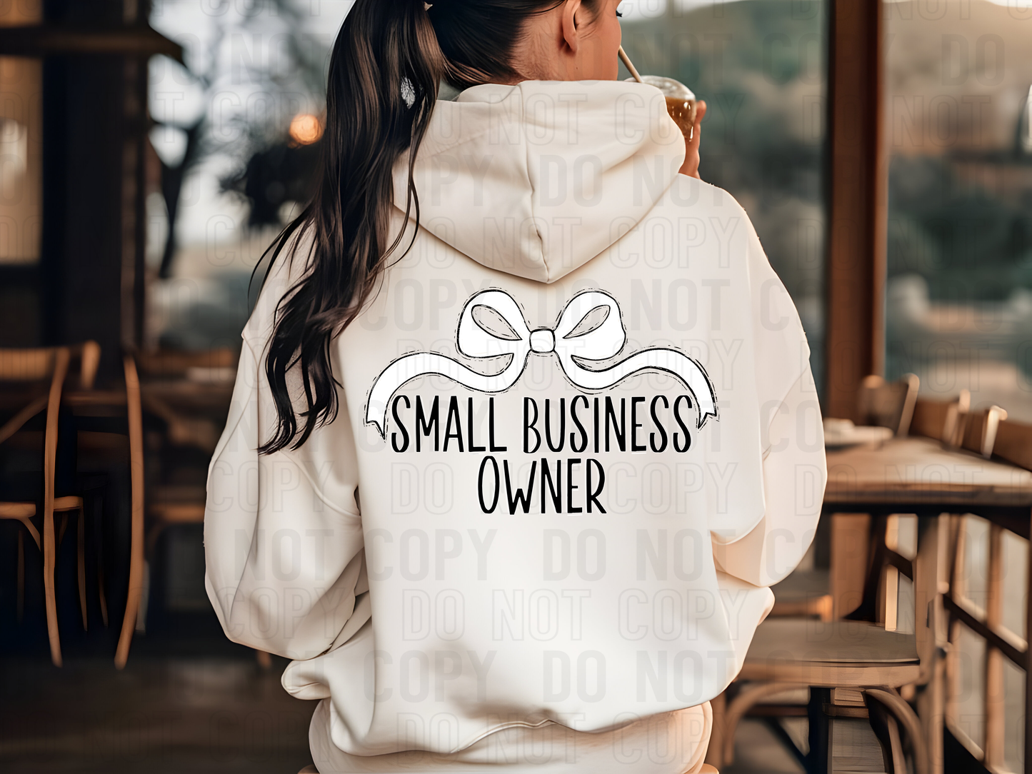 Small Business Owner Wide Bow DTF Transfer