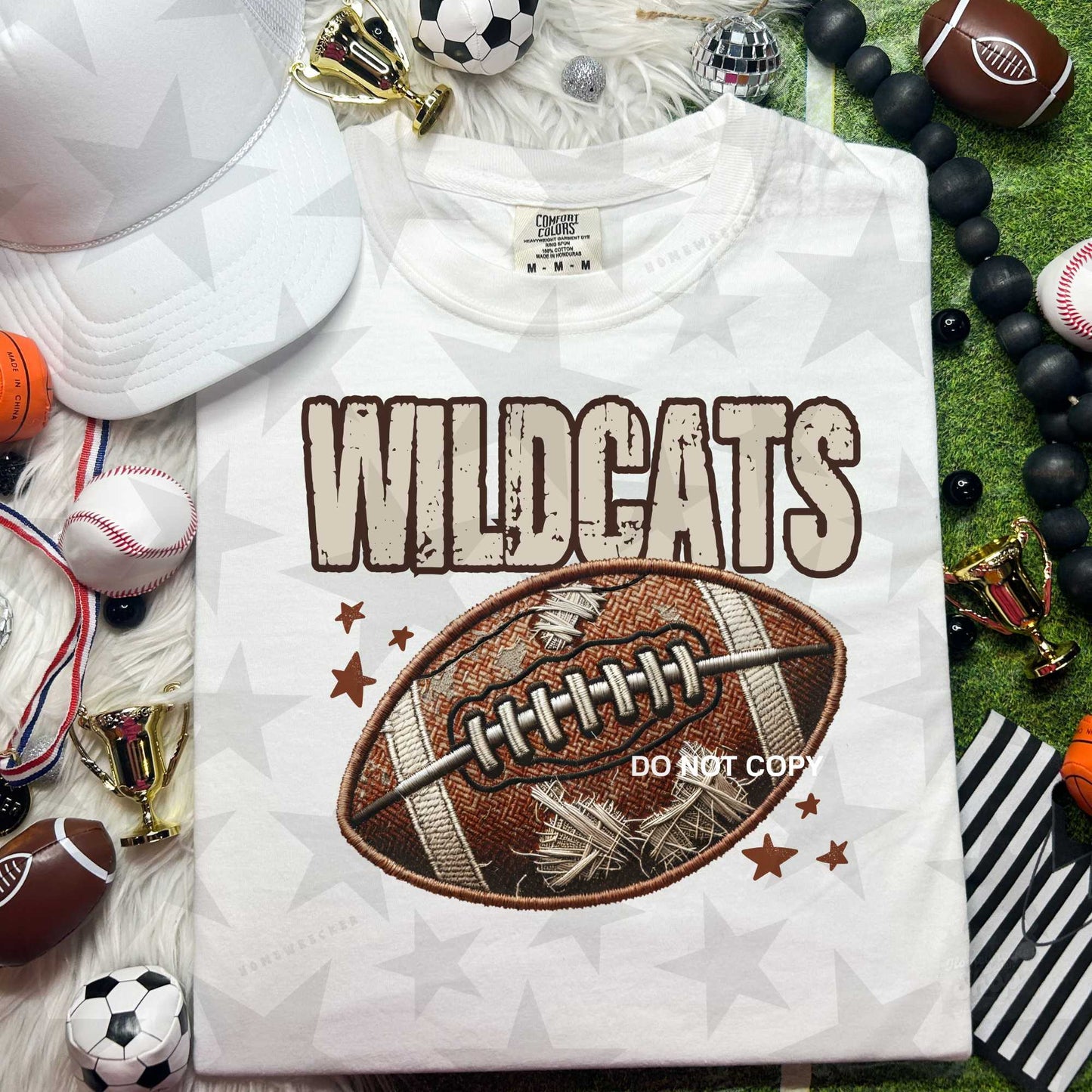 Wildcats Neutral Football Mascot DTF Transfer