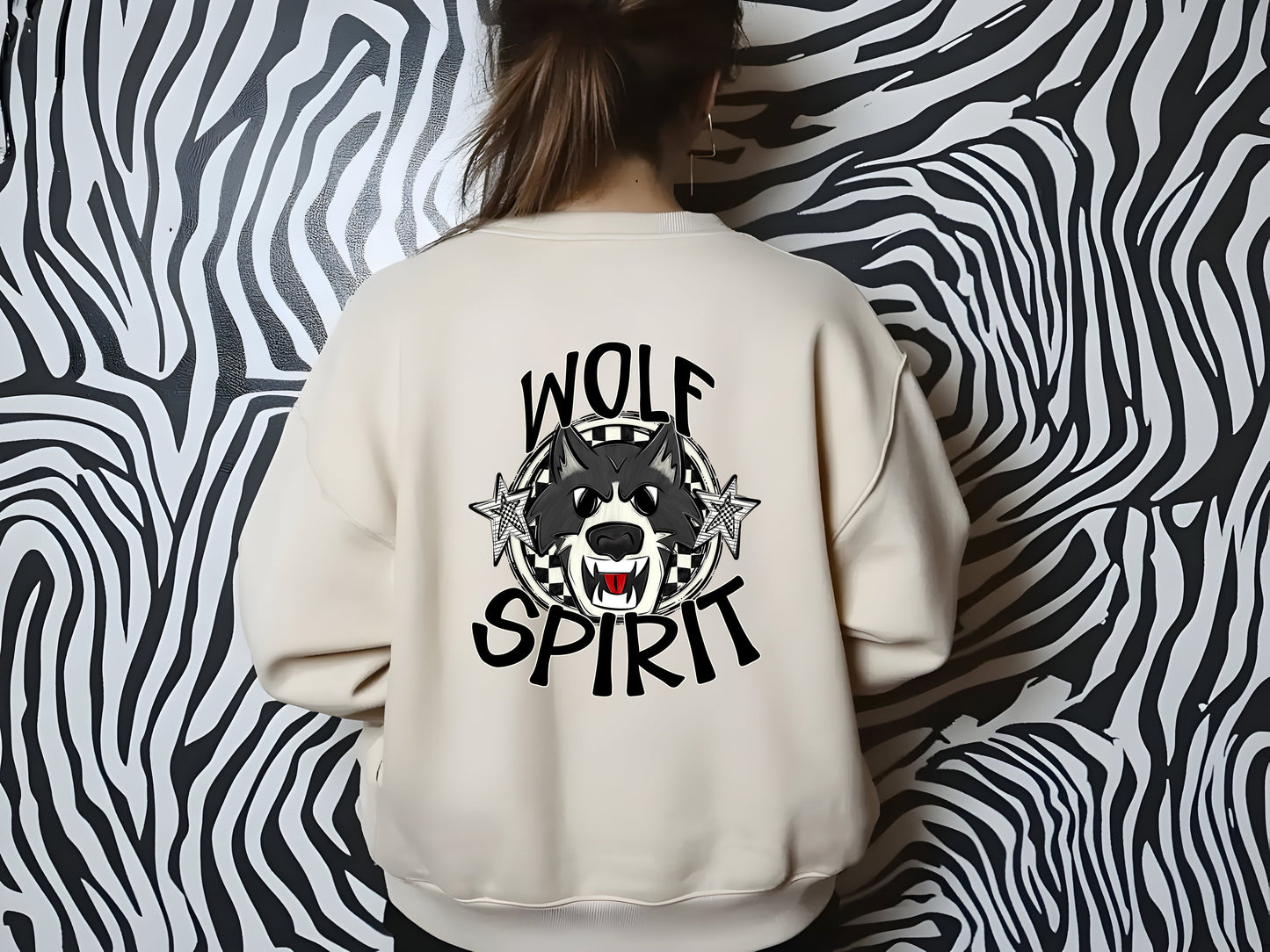 WOLF MASCOT SPIRIT CHECKER CIRCLE SAG DTF Transfer