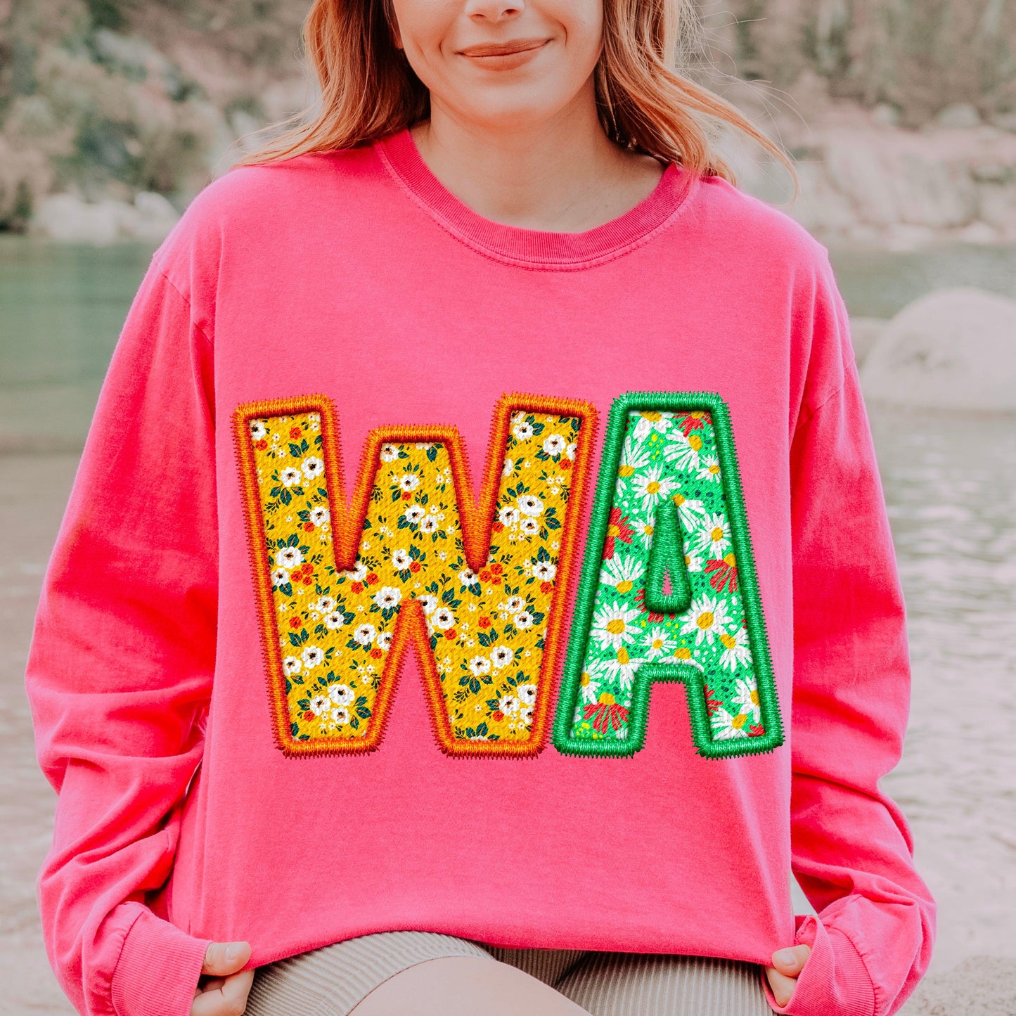 WA Spring Embroidery Faux DTF Transfer