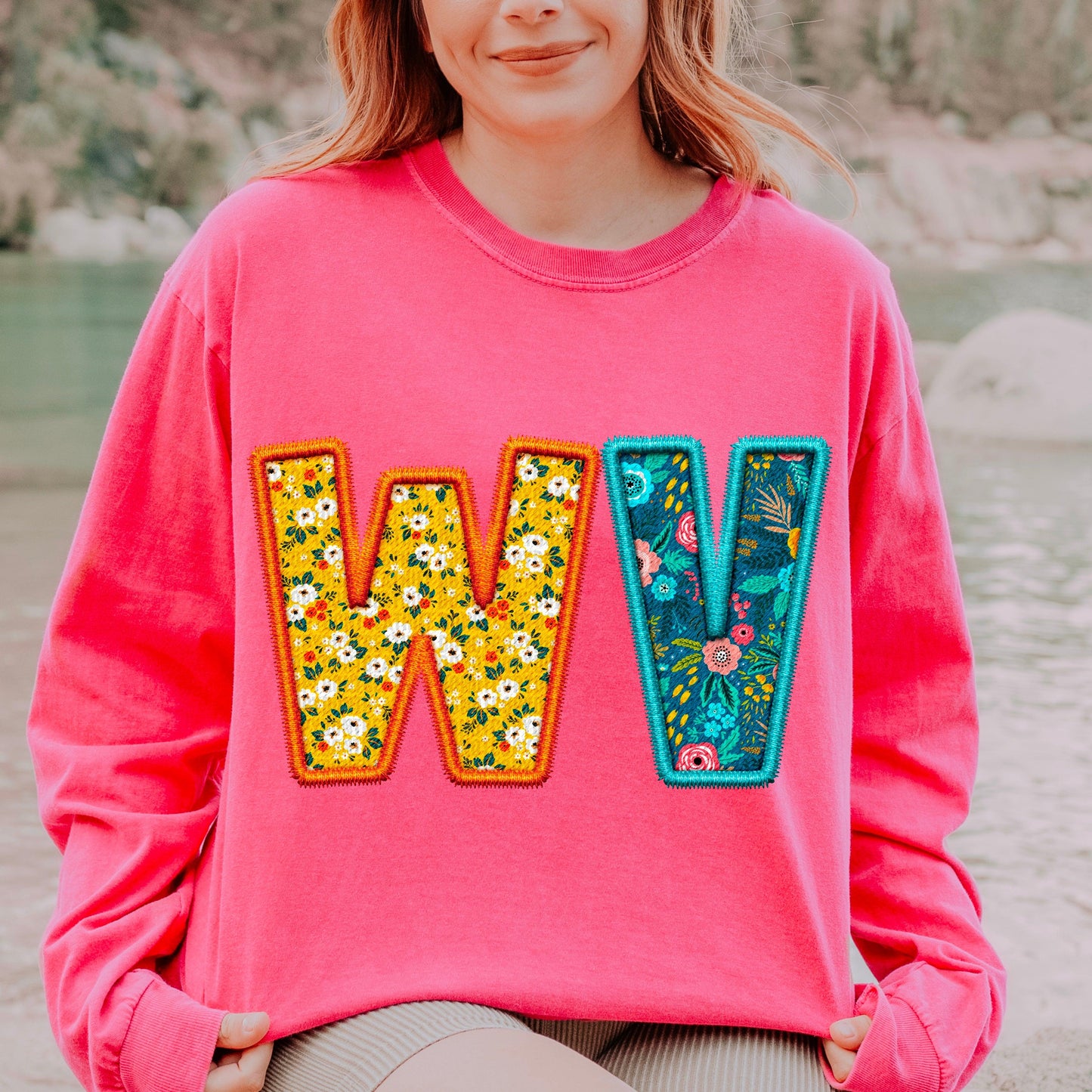WV Spring Embroidery Faux DTF Transfer