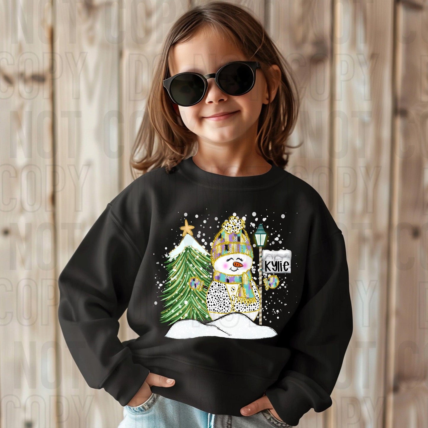 Winter Snowman (Girl) Custom/Name Personalized DTF Transfer
