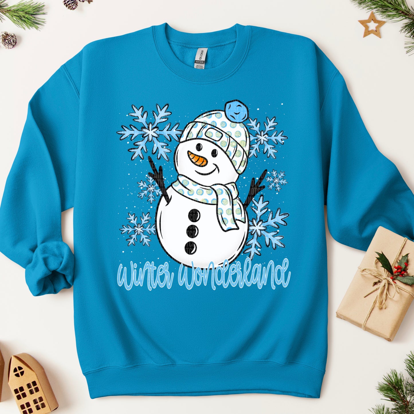Winter Wonderland Snowman & Snowflakes DTF Transfer