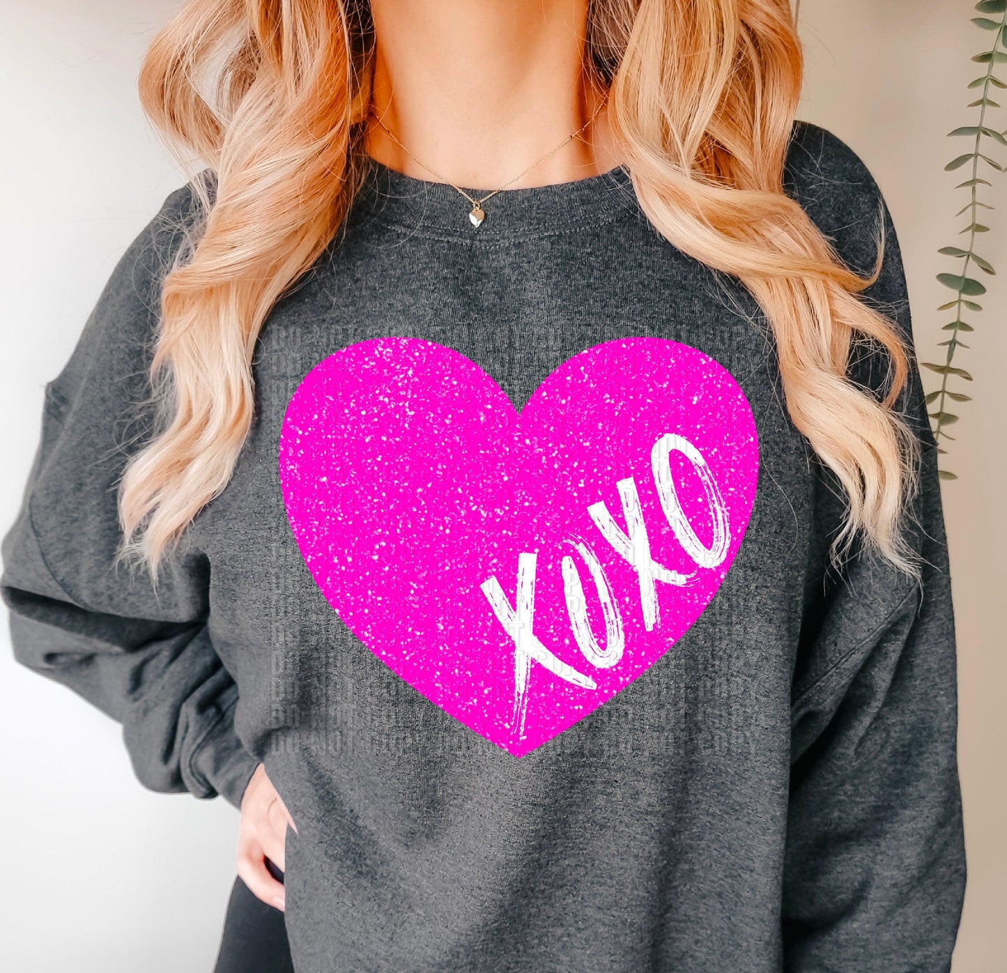 Xoxo Pink Heart DTF Transfer