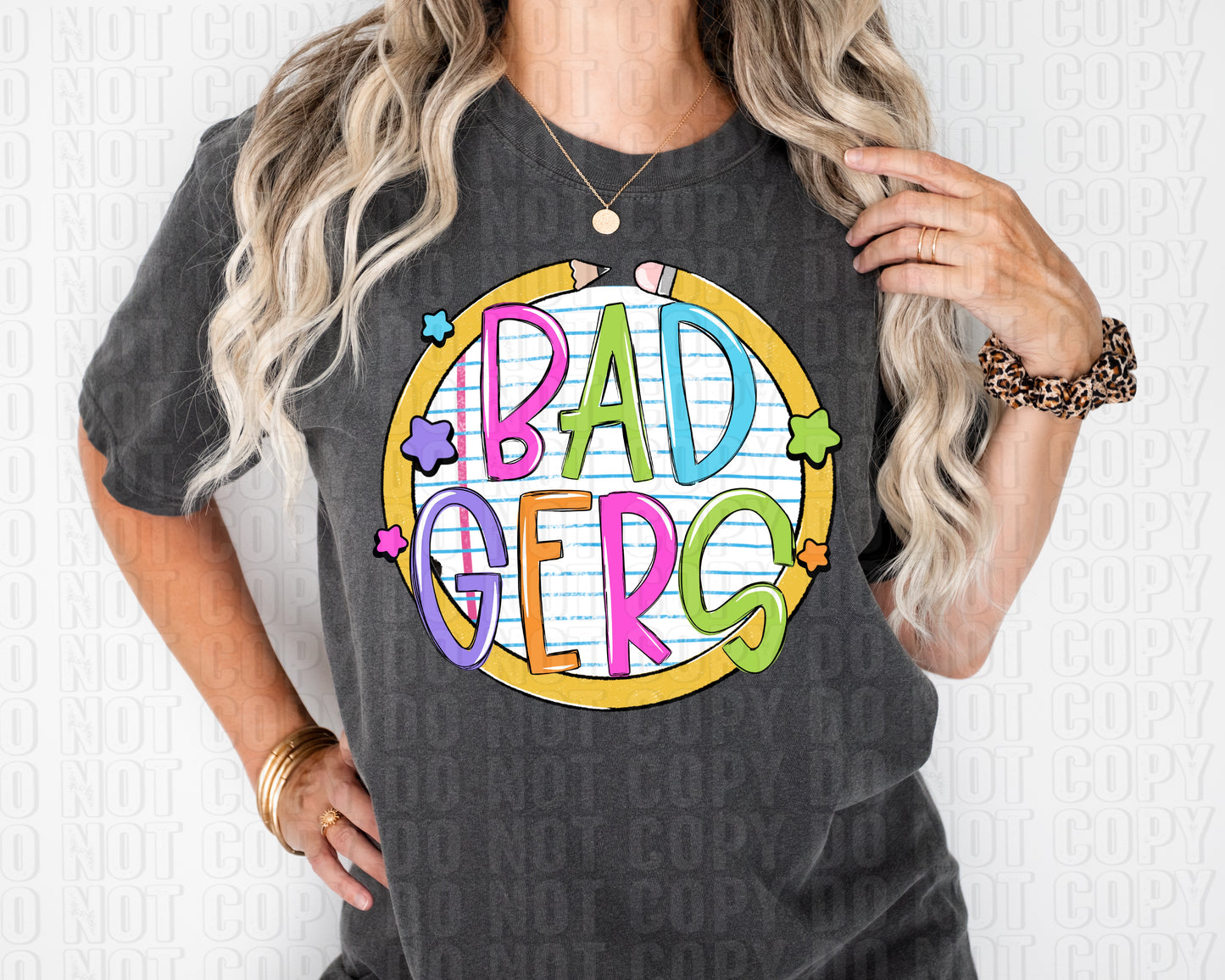 Badgers Pencil Mascot DTF Transfer