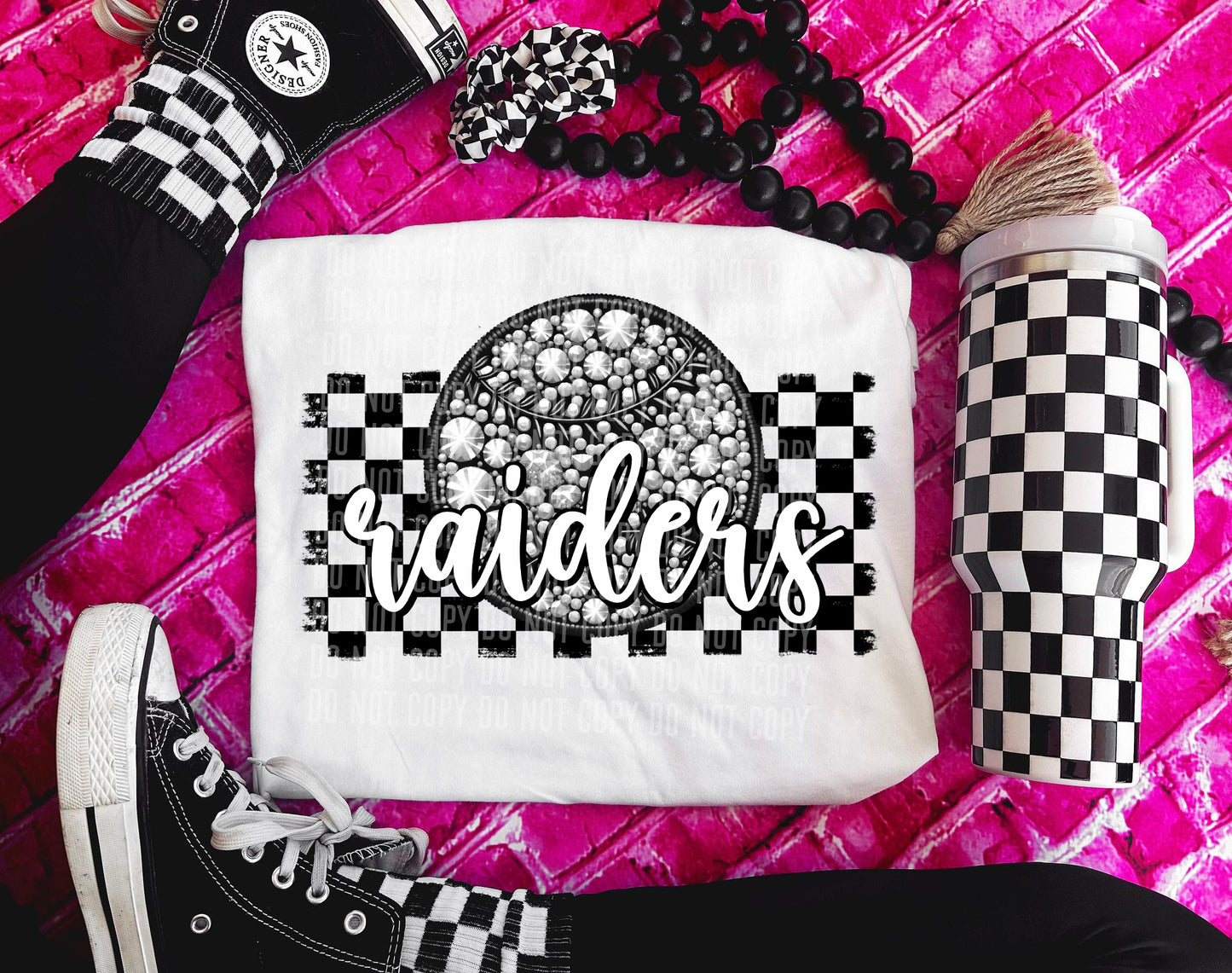 Raiders Baseball Rhinestones DTF Transfer