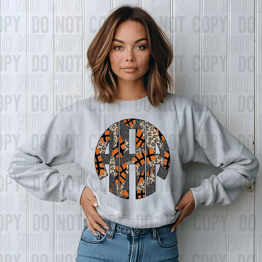 Basketball Brushstroke Monogram DTF Transfer