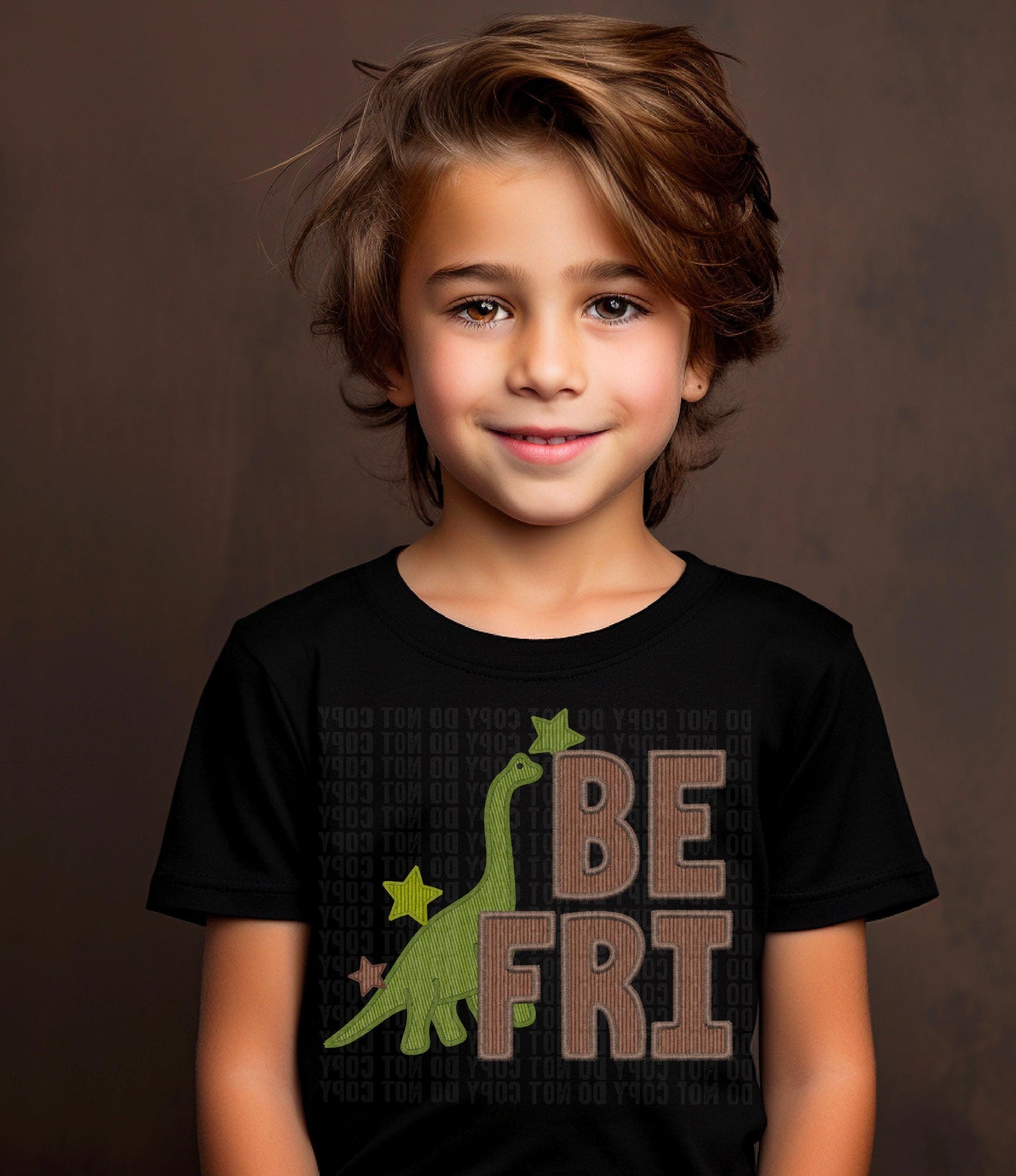 Be Fri Dinosaur Faux DTF Transfer