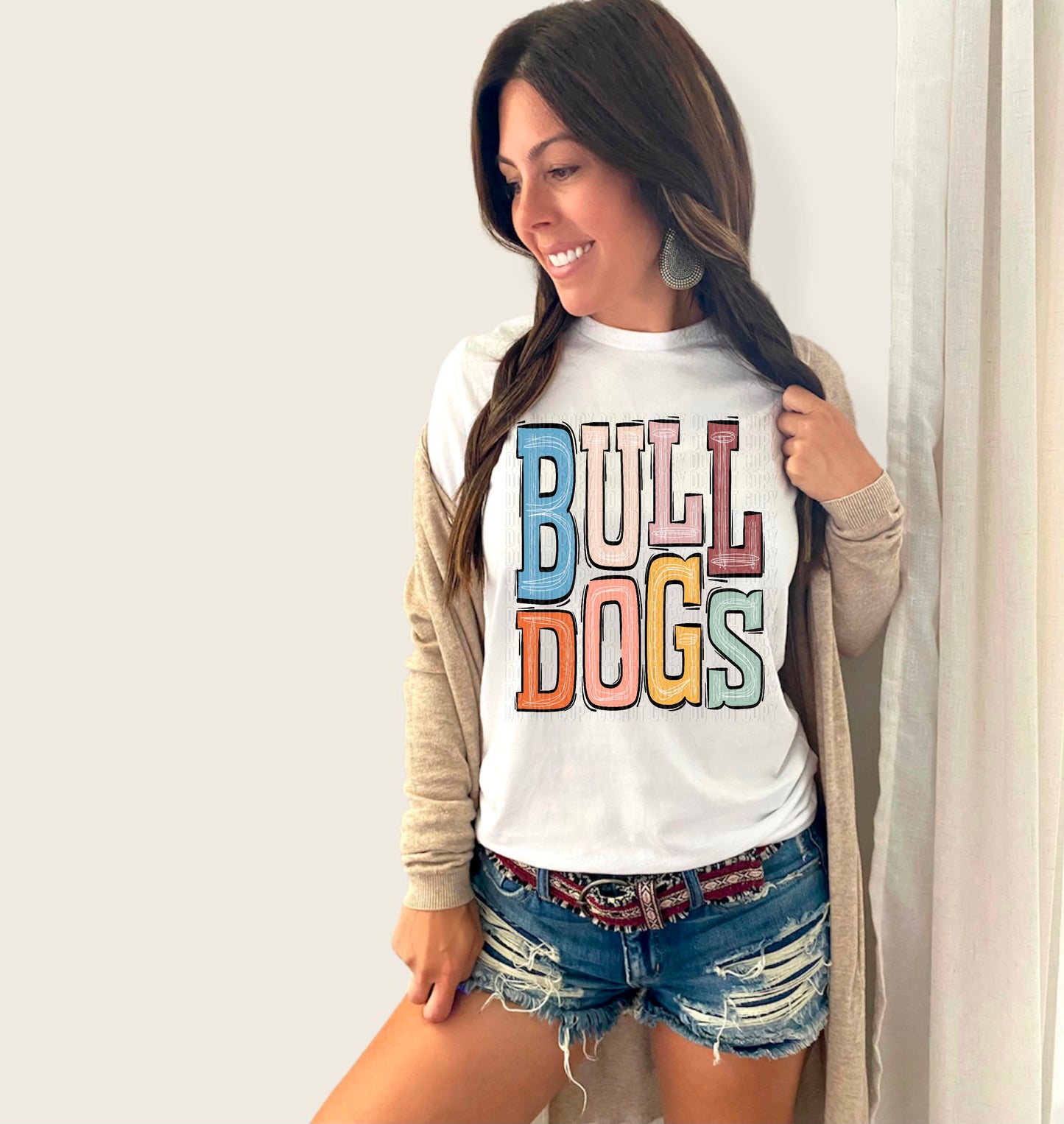 Boho Bulldogs Sporty Mascot DTF Transfer