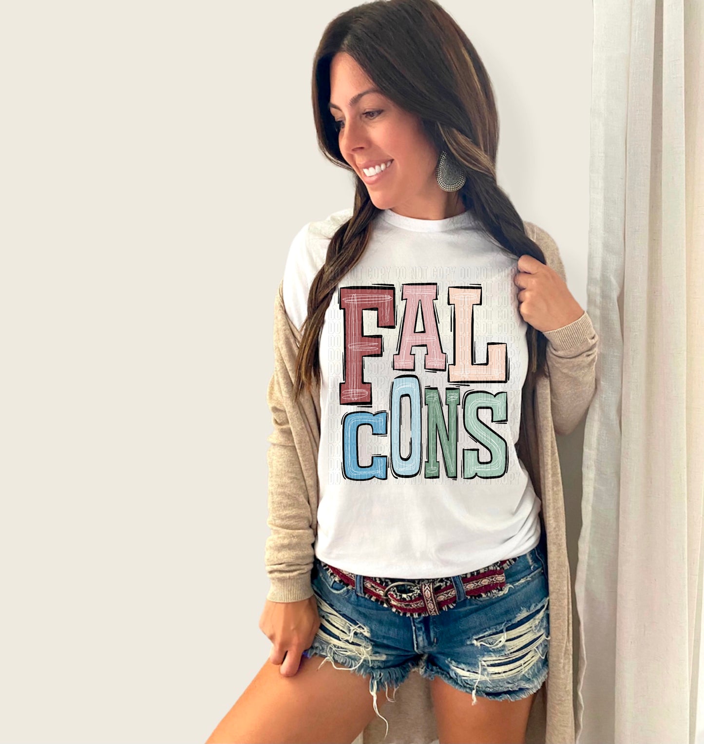 Boho Falcons Sporty Mascot DTF Transfer