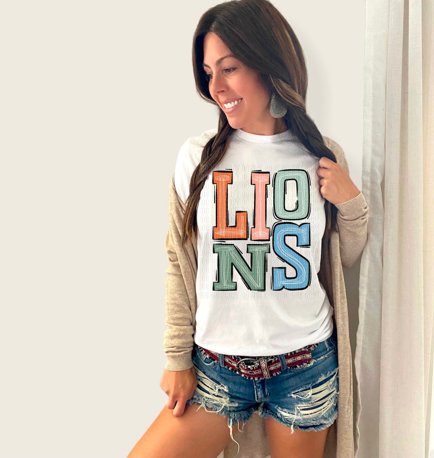 Boho Lions Sporty Mascot DTF Transfer