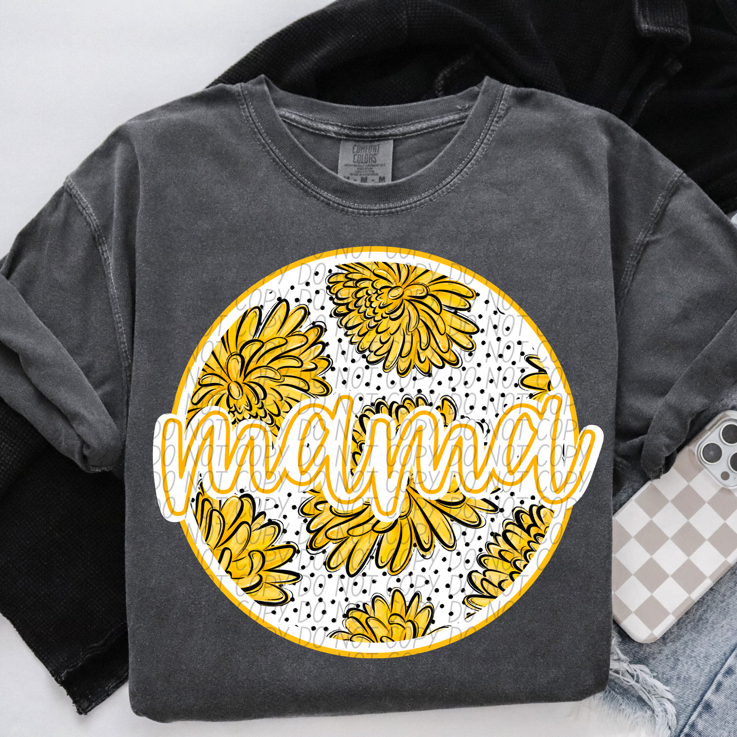 Chrysanthemum November Mama DTF Transfer