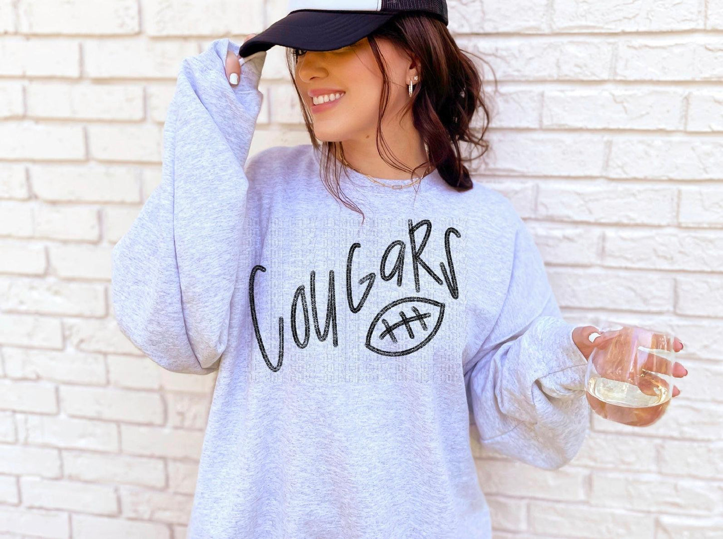 Cougars Football Handwritten DTF Transfer