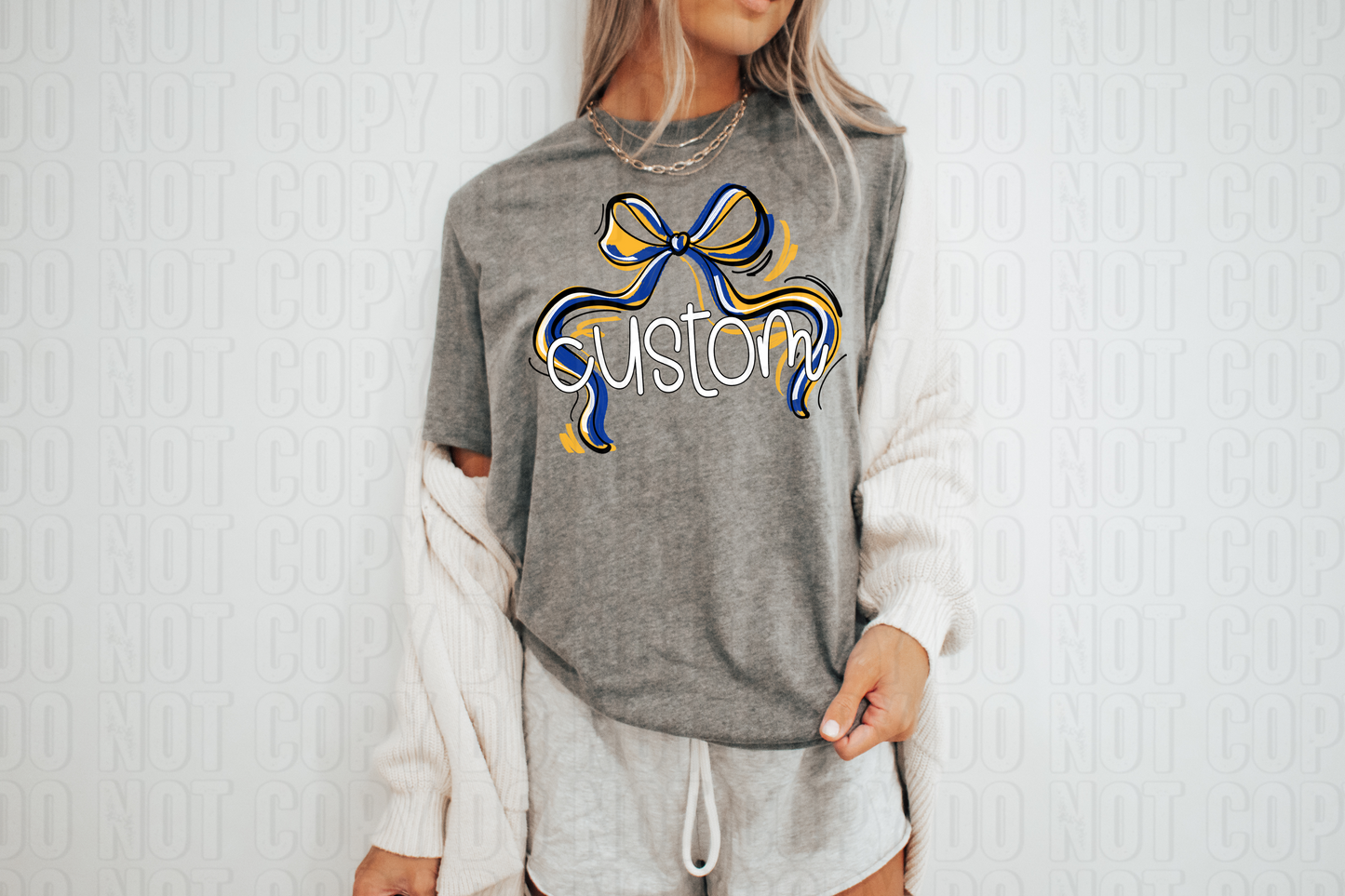 Ribbon Sports Bow Custom Team Name/Personalized DTF Transfer