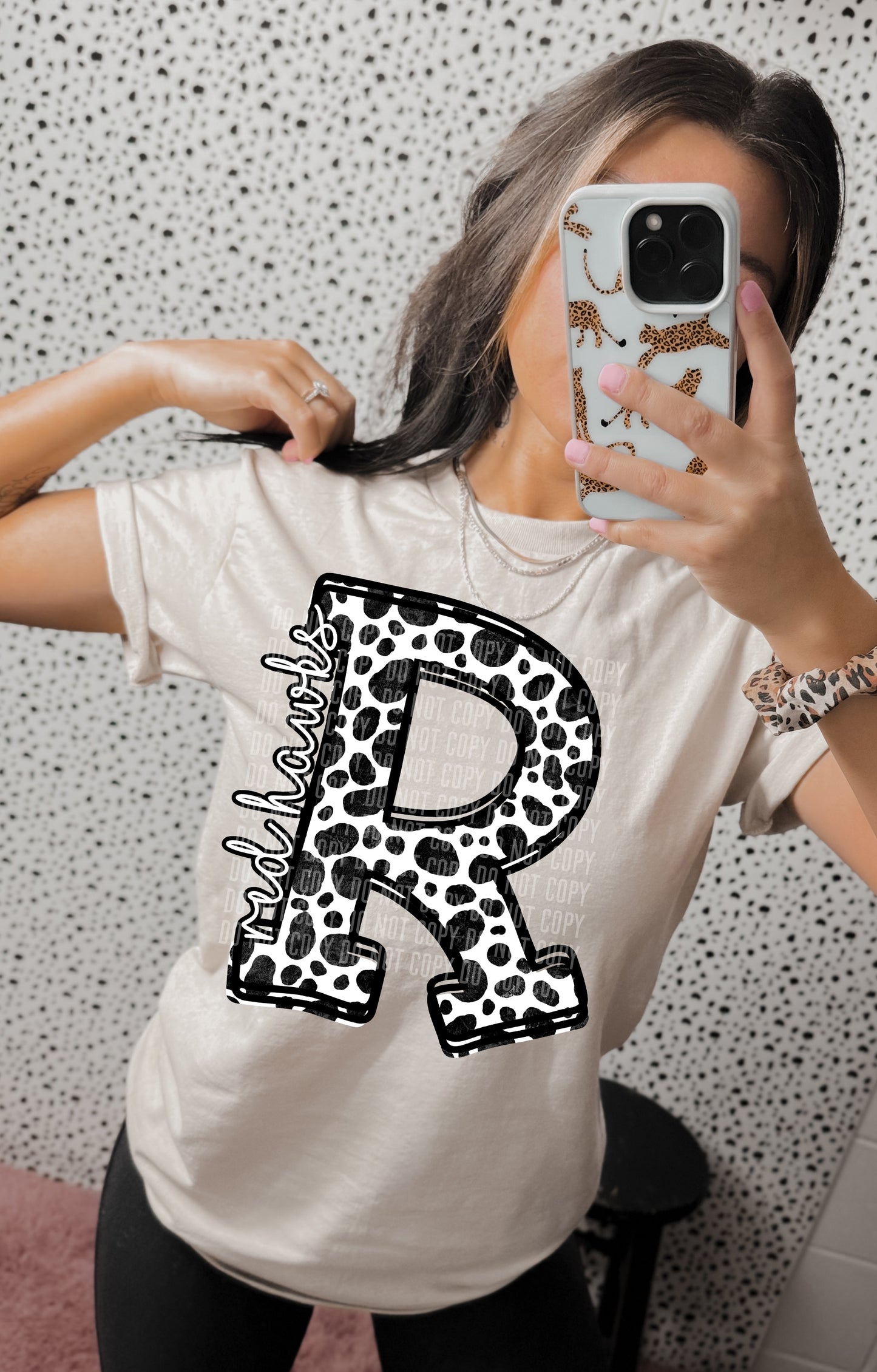 Red Hawks Dalmatian Dots Mascot DTF Transfer