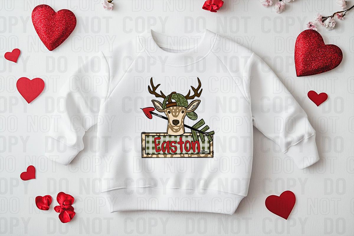 Deer Valentine Heart Arrow (Boy) Custom/Name Personalized Name Plate DTF Transfer