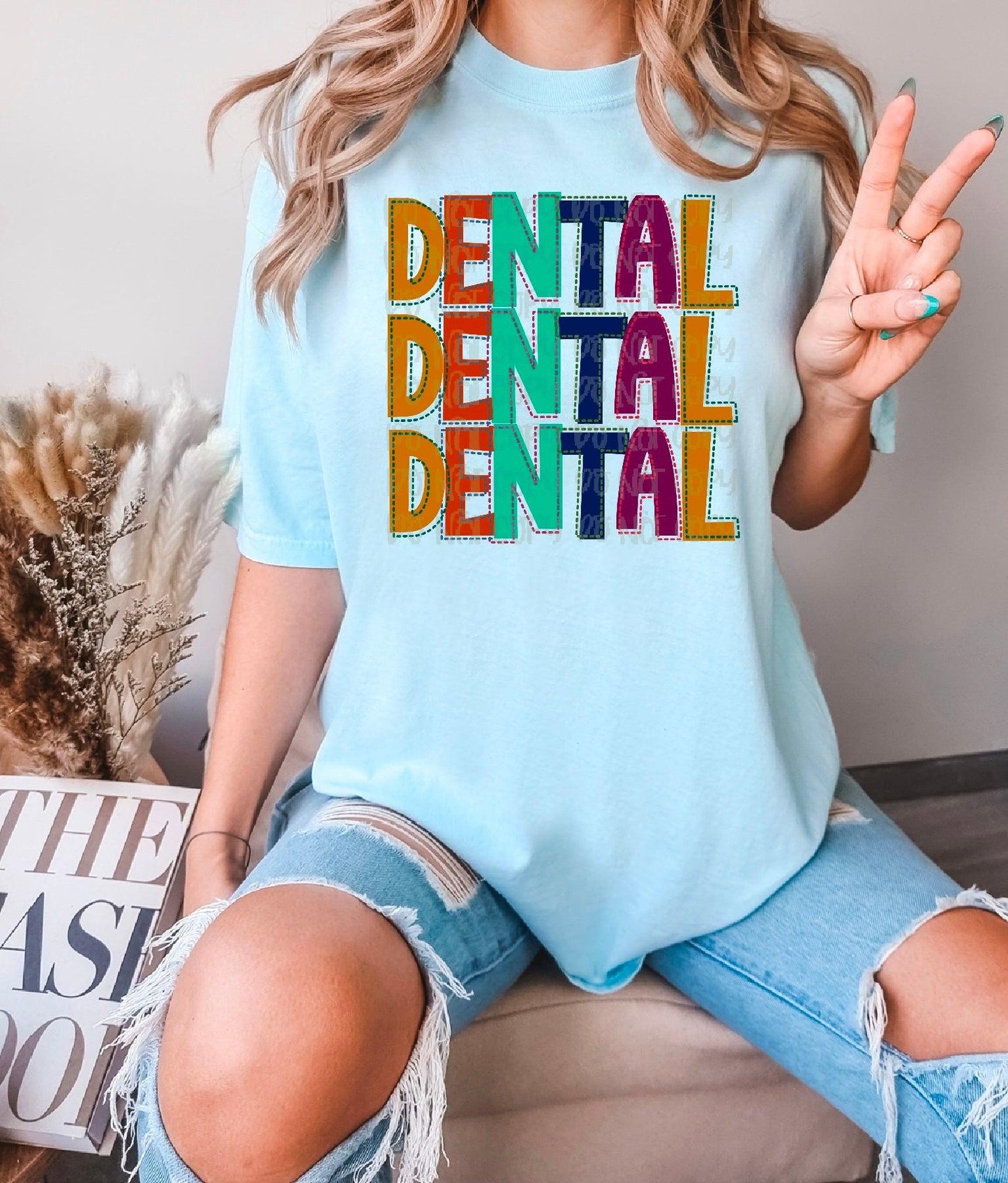 Dental Stitched Occupation Stacked DTF Transfer
