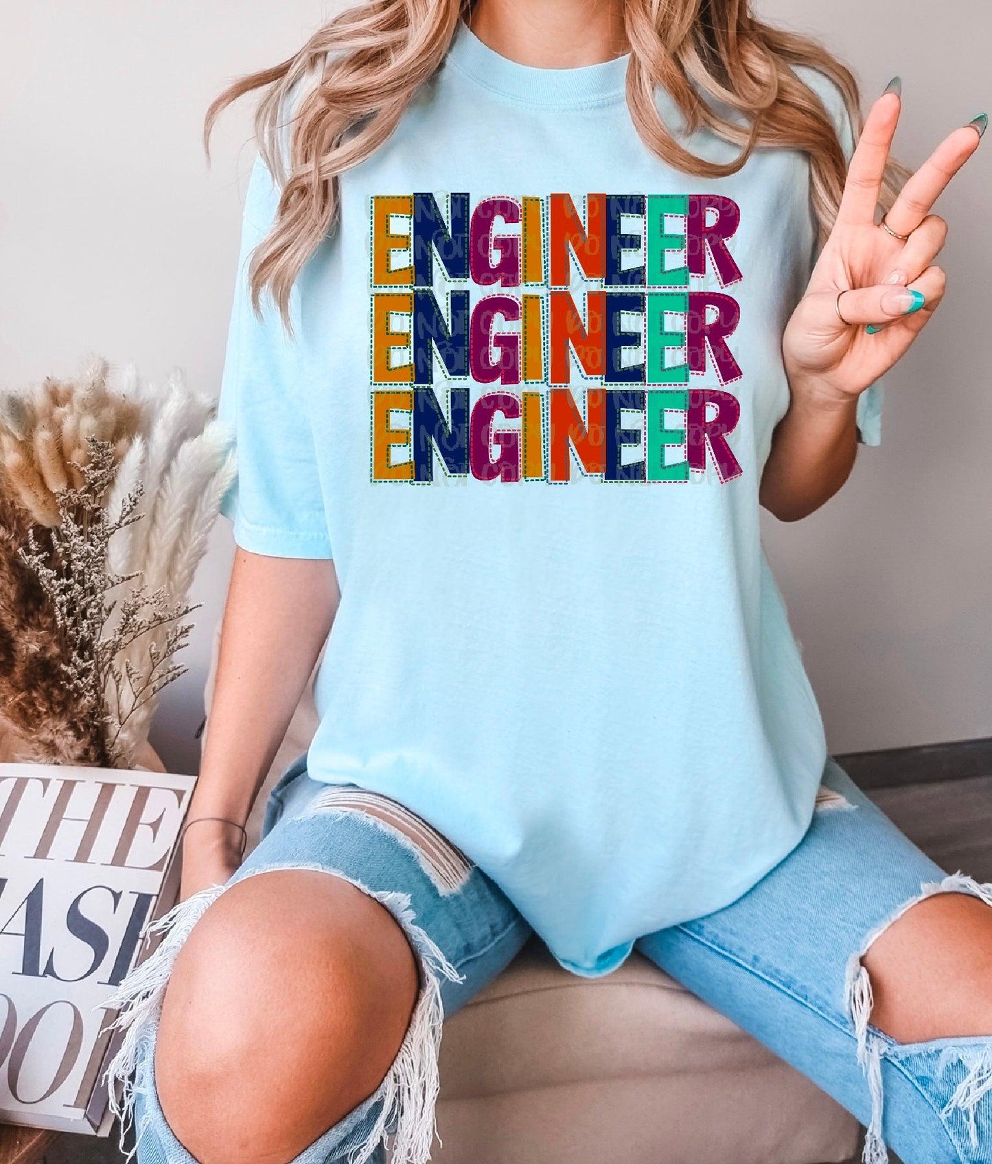 Engineer Stitched Occupation Stacked DTF Transfer